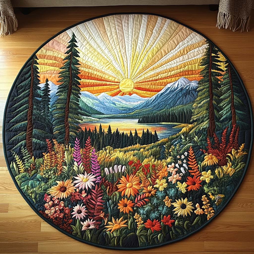 Evergreen Dreams Quilted Round Mat NCU0DV5137