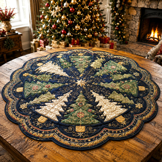 Evergreen Elegance Custom Shape Quilted Table Topper SN0TV118