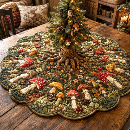 Evergreen Forest Custom Shape Quilted Table Topper SN0TV106