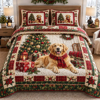 Evergreen Golden Tree Quilted Bedding Set SN0HH0424
