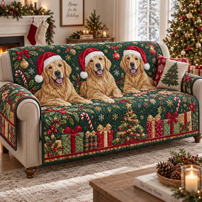 Evergreen Golden Trio Quilted Sofa Cover SN0HH0407