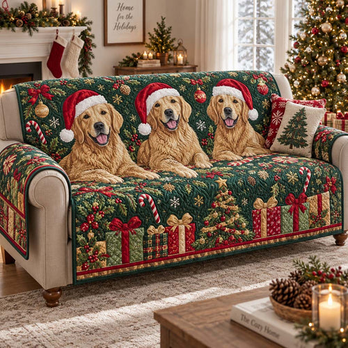 Evergreen Golden Trio Quilted Sofa Cover SN0HH0407