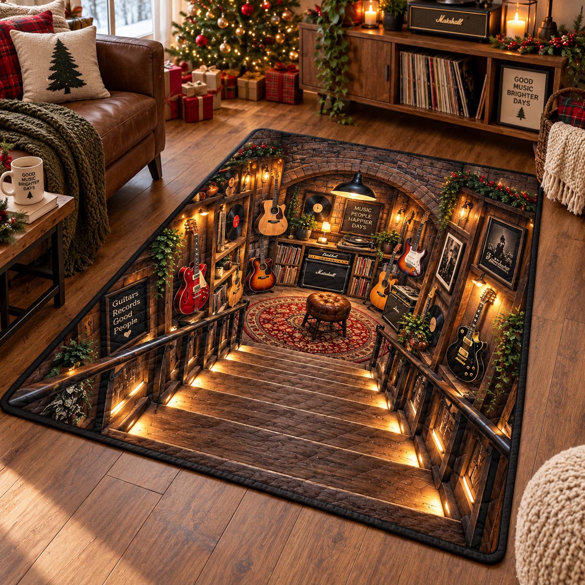 Evergreen Guitar Lounge Area Rug SN0DV856