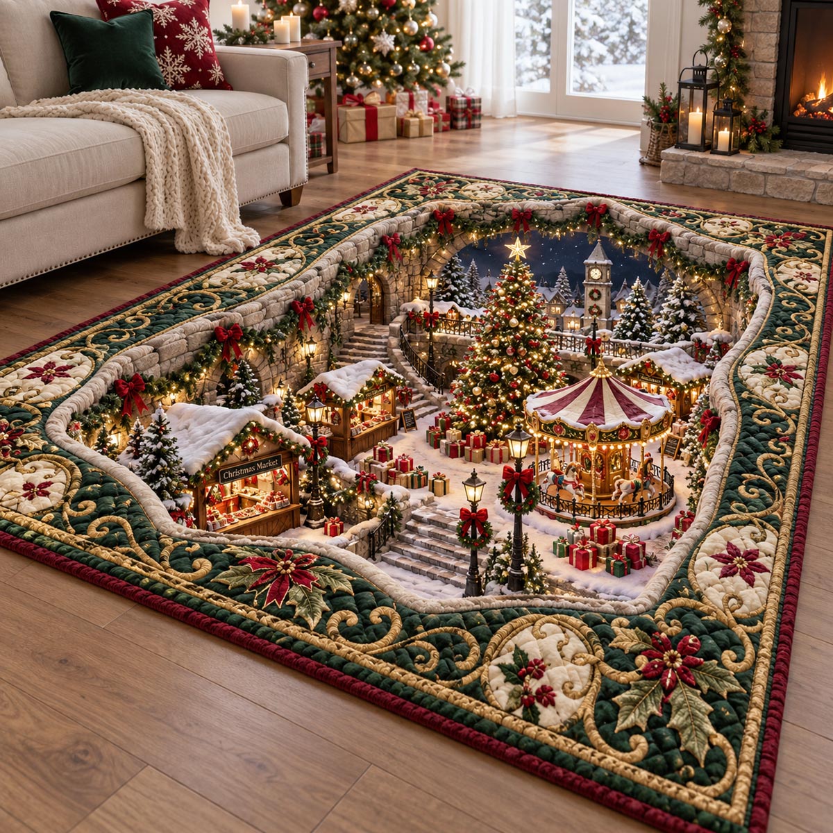Evergreen Holiday Wonderland Area Rug SN0DV882