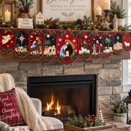 Evergreen Holy Night Quilted Mantel Scarf SN0PT1068