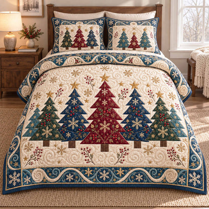 Evergreen Joy 3-Piece Quilted Bedding Set SN0TD1146
