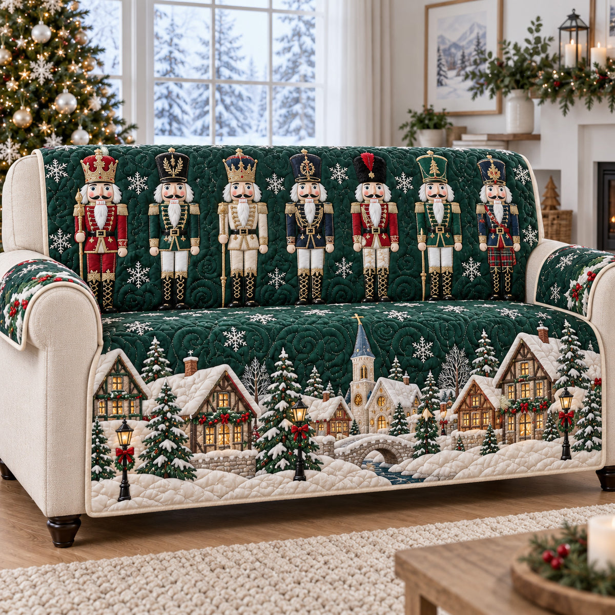 Evergreen Kingdom Quilted Sofa Cover SN0TV885