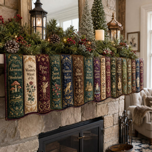 Evergreen Library Quilted Mantel Scarf SN0TV201