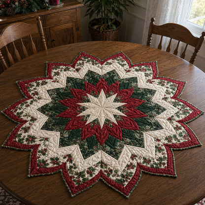 Evergreen Star Glow Custom Shape Quilted Table Topper SN0PT910