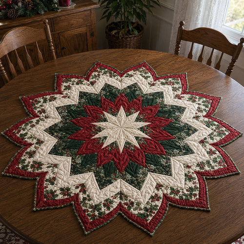 Evergreen Star Glow Custom Shape Quilted Table Topper SN0PT910