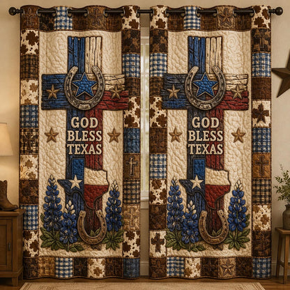 Faith And Bluebonnets Quilted Curtains SN0DV078