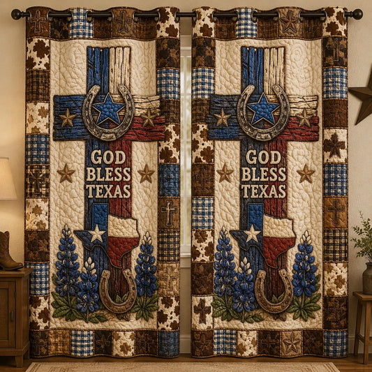 Faith And Bluebonnets Quilted Curtains SN0DV078