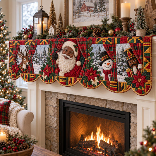 Faith Hope Peace Love Christmas Quilted Mantel Scarf SN0PT1288