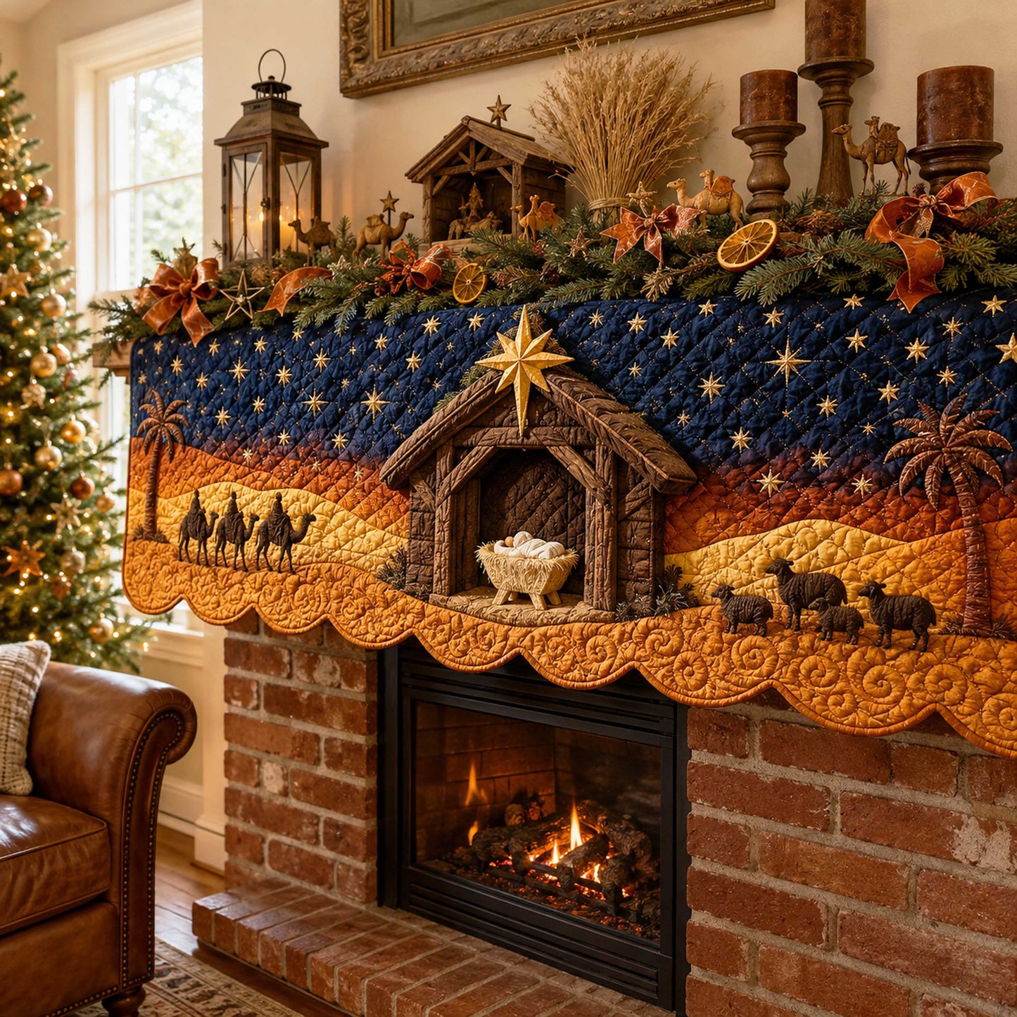 Faith Journey Quilted Mantel Scarf SN0TD217