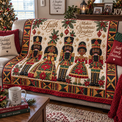 Faith Makes Christmas Brighter  Quilted Blanket SN0PT1302