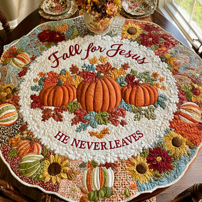 Faith Through Every Season Custom Shape Quilted Table Topper SN0PT452
