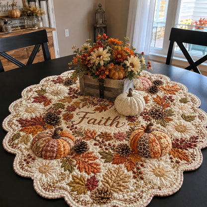 Faithful Harvest Custom Shape Quilted Table Topper SN0PT454