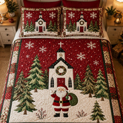 Faithful Christmas Eve 3-Piece Quilted Bedding Set SN0PT416