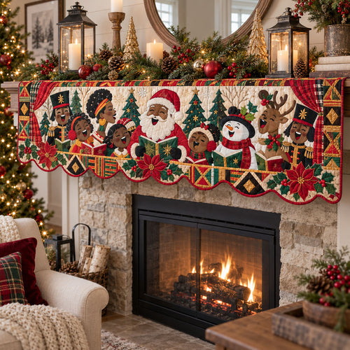 Faithful Christmas Traditions Quilted Mantel Scarf SN0PT1290