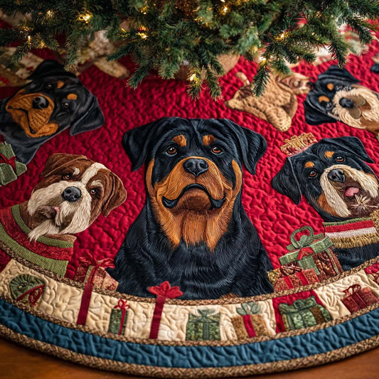Faithful Rottweiler Christmas Quilted Tree Skirt NCU0DDK1485