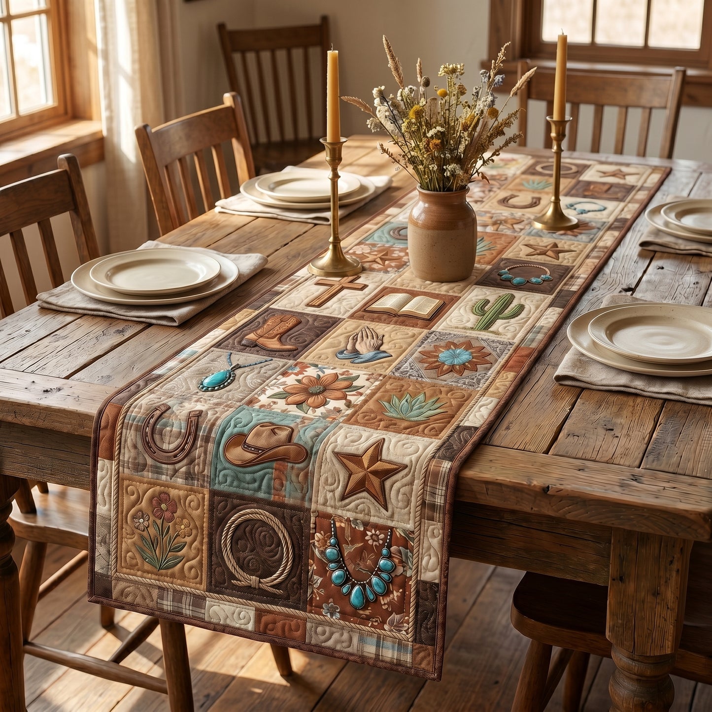 Faithful Trails Quilted Table Runner SN0DV068