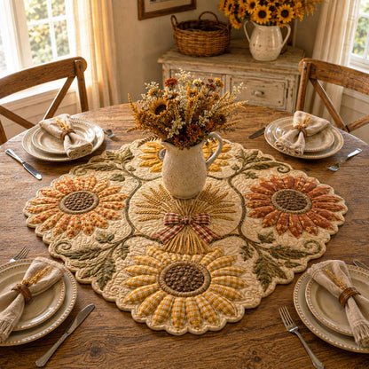 Fall Cottage Custom Shape Quilted Table Topper SN0TD083