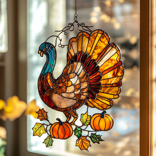 Fall Feast Turkey - Window Hanging Suncatcher NCU0PD102