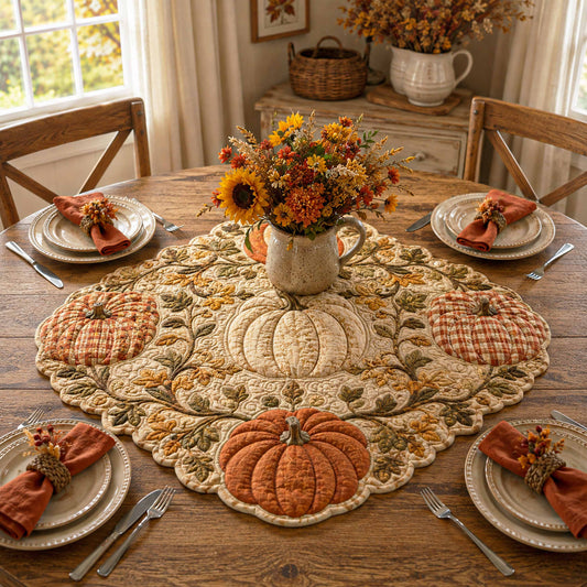 Fall Garden Custom Shape Quilted Table Topper SN0TD084