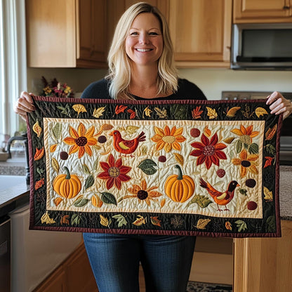 Fall Harvest Joy Quilted Table Runner NCU0TL1321
