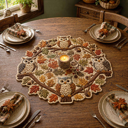 Fall Retreat Custom Shape Quilted Table Topper SN0TD087