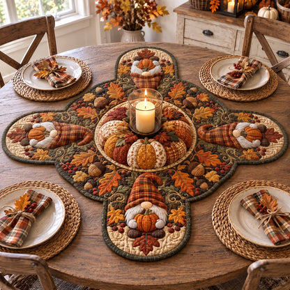 Fall Season Custom Shape Quilted Table Topper SN0TD085
