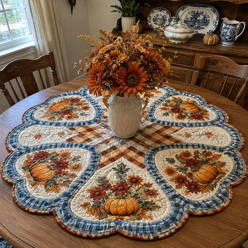 Falling Into Autumn Custom Shape Quilted Table Topper SN0PT465