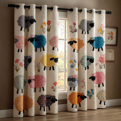 Farmhouse Flock Quilted Curtains NCU0KD035