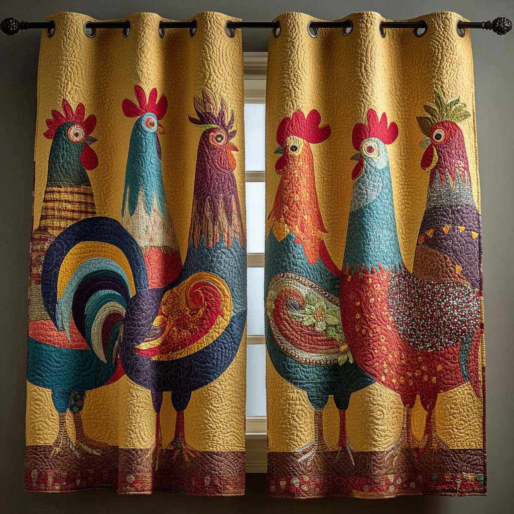 Farmhouse Flock Quilted Curtains NCU0QQ249