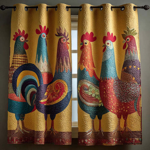 Farmhouse Flock Quilted Curtains NCU0QQ249