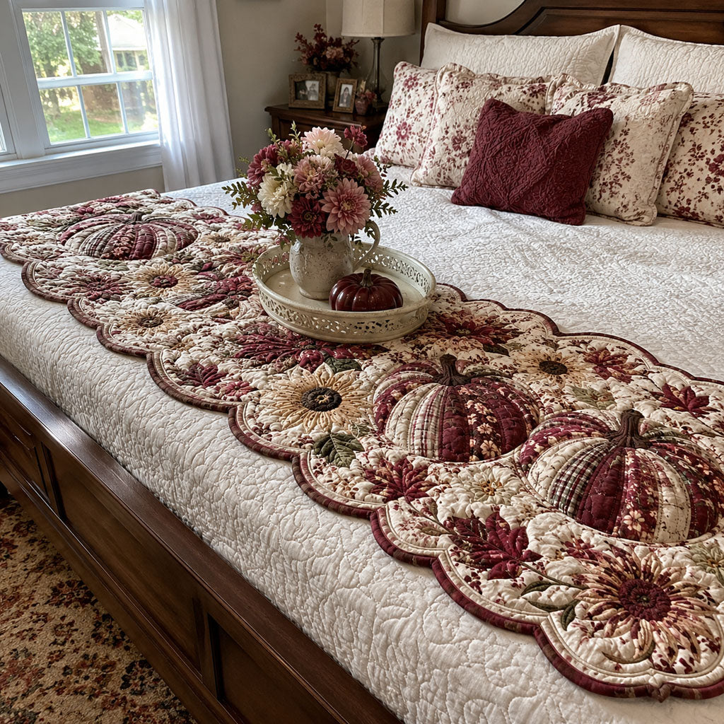 Farmhouse Harvest Custom Shape Quilted Bed Runner SN0PT517