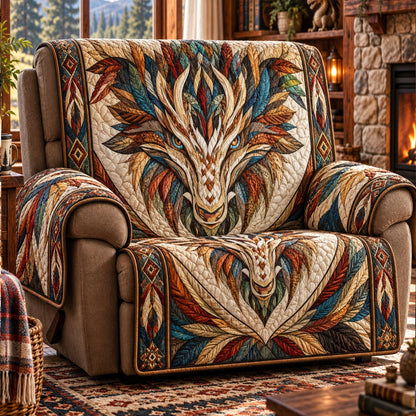 Feather Crest Dragon Quilted Sofa Cover SN0PT1451