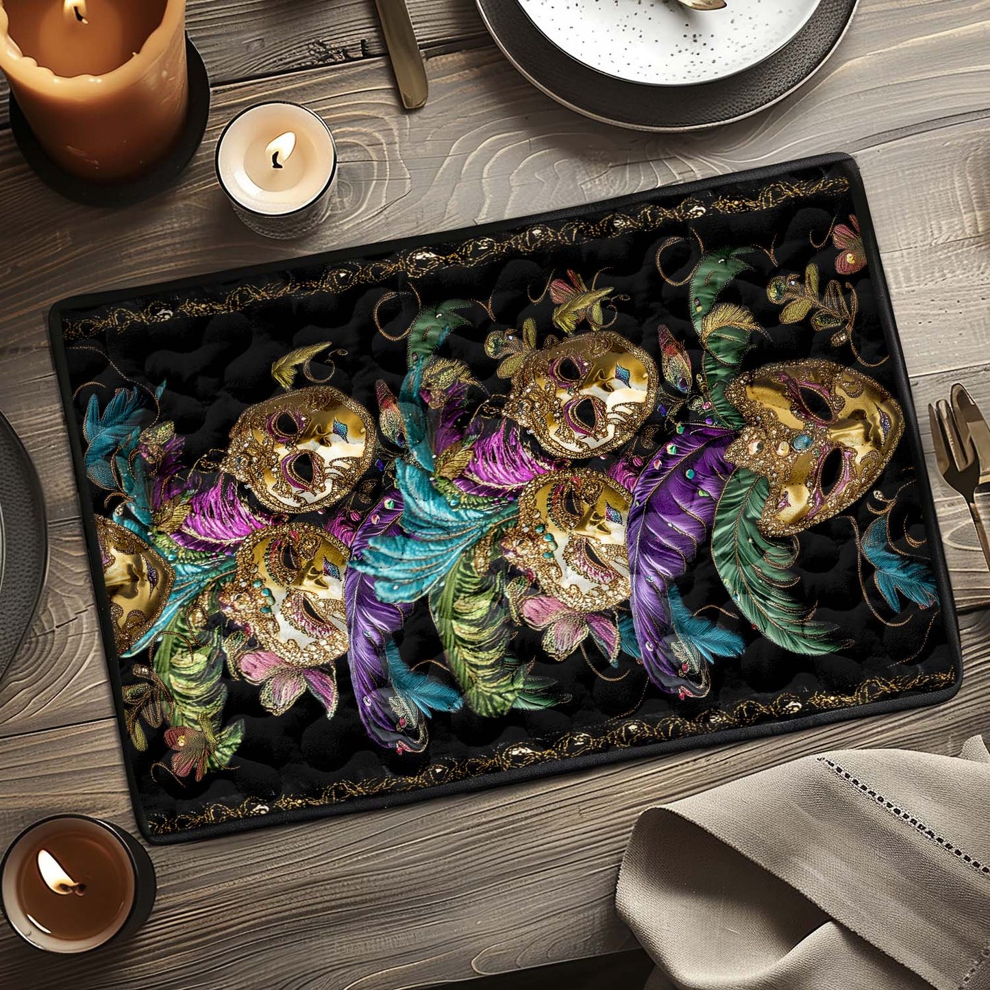 Feather Flourish Quilted Place Mat NCU0VH2737