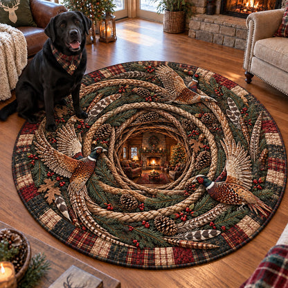 Feathered Antler Wonderland Quilted Round Mat SN0PT1370