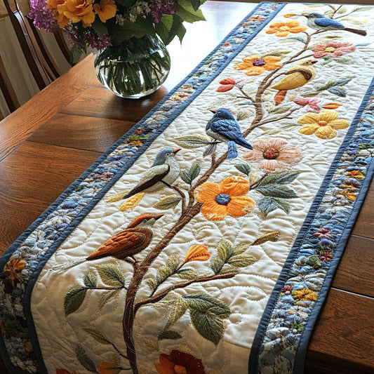 Feathered Beauty Quilted Table Runner NCU0VL2039