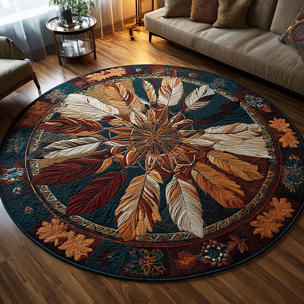 Feathered Dream Quilted Round Mat NCU0PT7438
