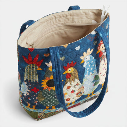 Feathered Folk Jubilee Quilted Zipper Tote Bag SN0PT017