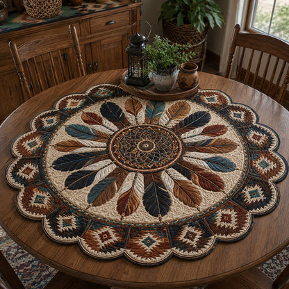 Feathers of the Prairie Custom Shape Quilted Table Topper SN0PT827