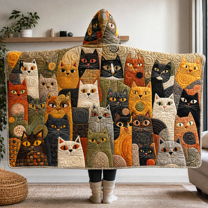 Feline Garden Quilted Hooded Blanket SN0TV071