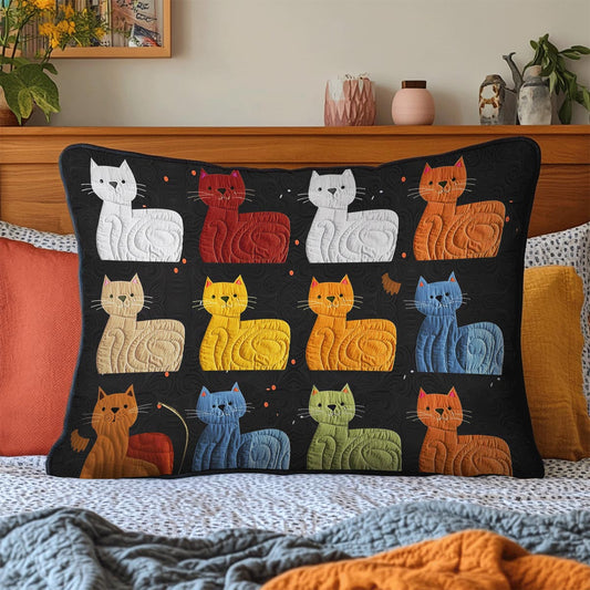 Feline Mosaic Quilted Bedding Pillow Case NCU0TH2163