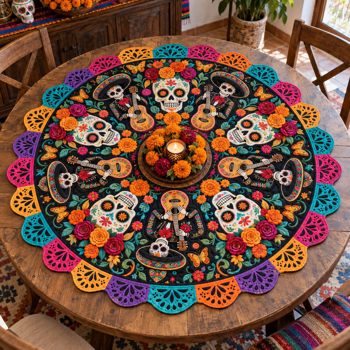 Festival Souls Custom Shape Quilted Table Topper SN0TV345