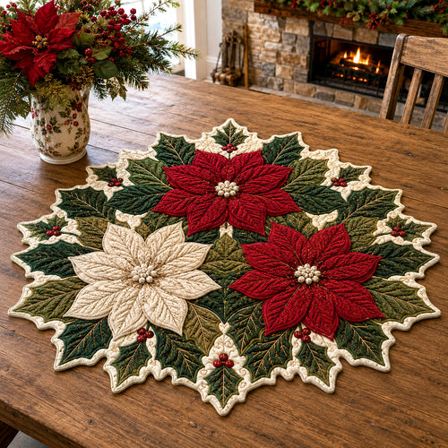 Festive Blossom Custom Shape Quilted Table Topper SN0TV129