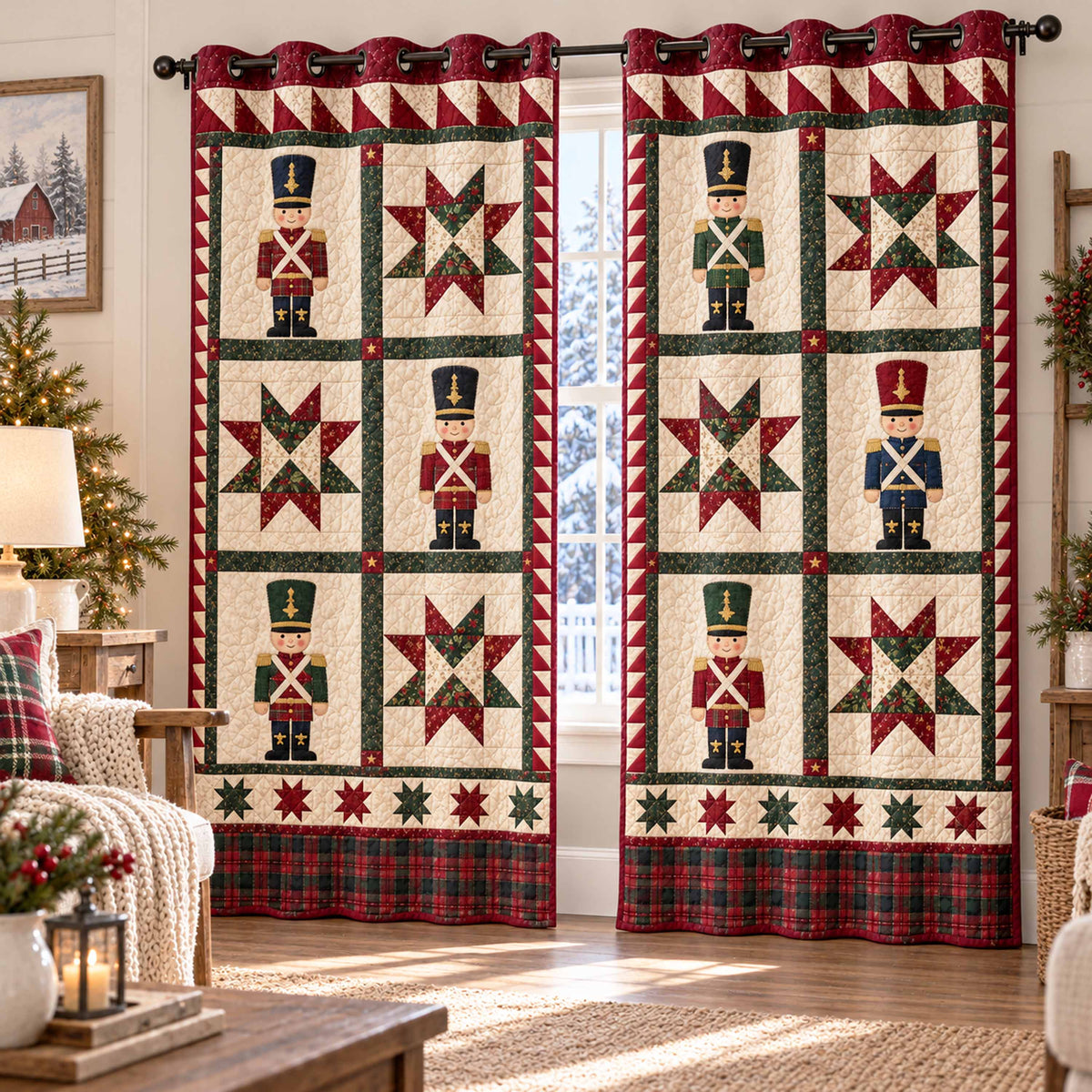 Festive Brigade Quilted Curtains SN0TD1094