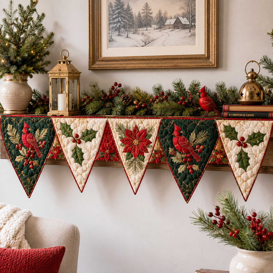 Festive Cheer Quilted Mantel Scarf SN0TD423