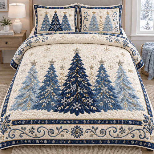Festive Fir 3-Piece Quilted Bedding Set SN0TD1148